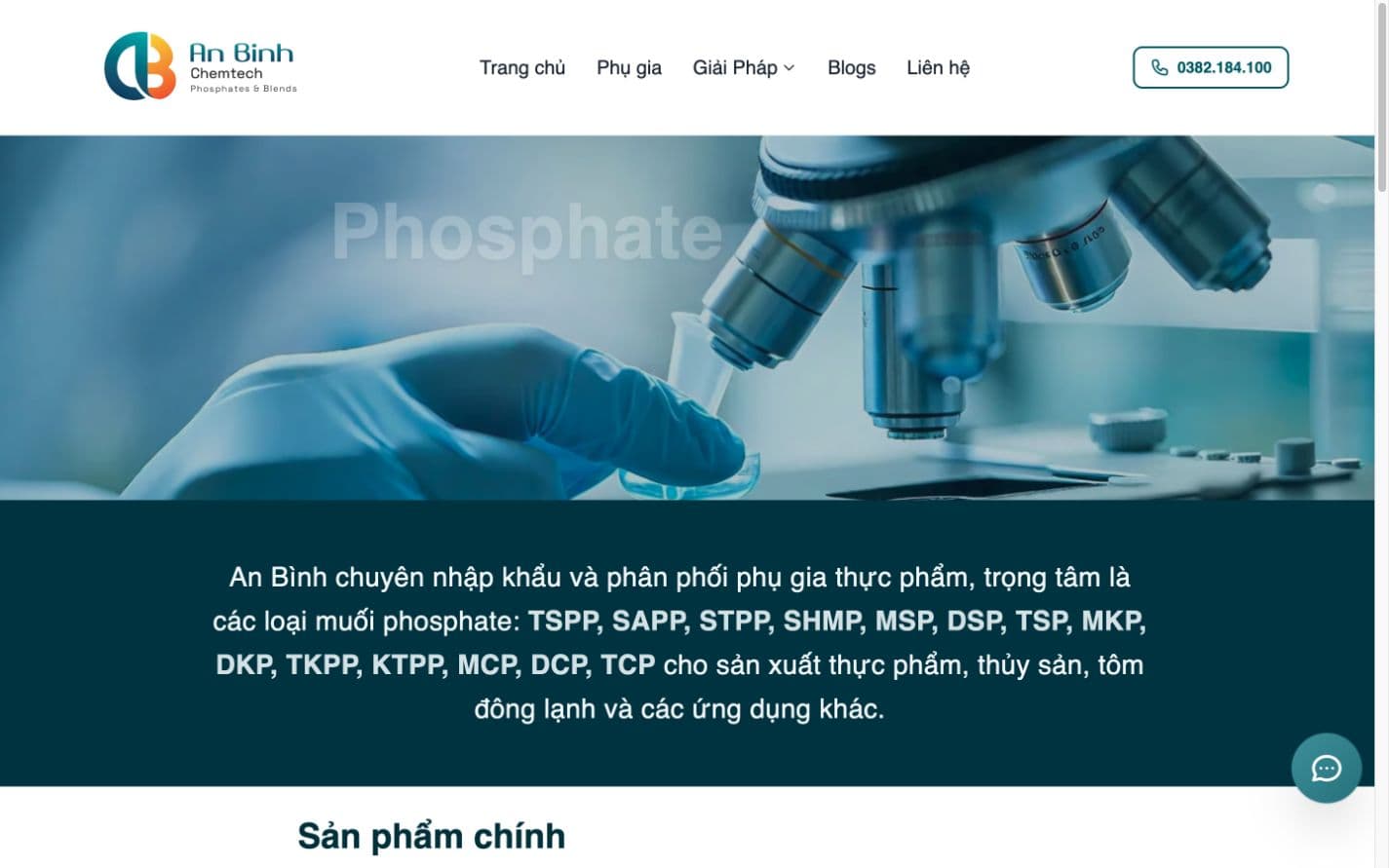 An Bình Chemtech — Catalogue kỹ thuật & tạo lead B2B