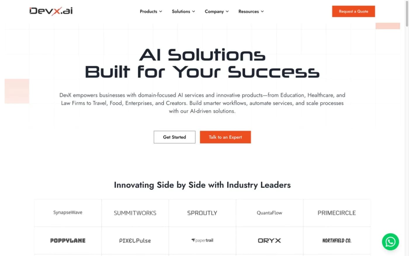 AI business website interface delivered by Friday Works