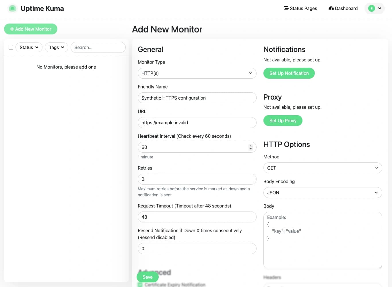 HTTP(s) configuration and certificate-notification option in 2.5.8, captured October 27, 2026