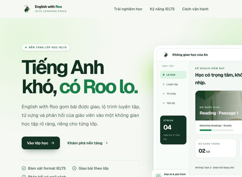 English with Roo — Nền tảng IELTS