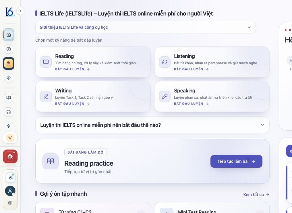 IELTS Life — Nền tảng luyện IELTS