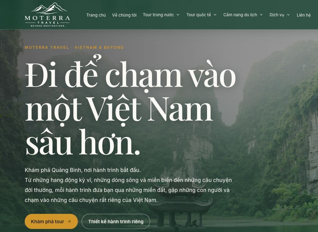 Moterra Travel — Website du lịch
